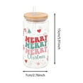 thumbnail image 3 of nTRIUQJ Christmas Glass Cups 16oz Iced Coffee Cups with Lids and Straws Drinking Glasses Cups Decor Glass Water Bottles Gift for Women Kids Men Cute Drinking Can Jar, Tumbler Gifts White2, 3 of 8