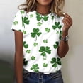 thumbnail image 3 of Tops de Ajuste Suelto para las Mujeres Día de San Patricio Impreso Camiseta de Manga Corta, Casual Blusa de Cuello Redondo para el Uso Diario de Verano, 3 of 7