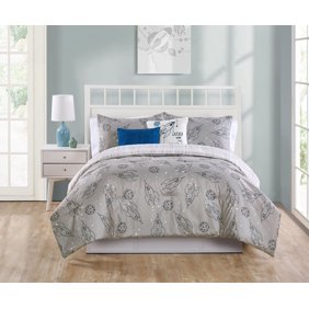 6 Piece Kids Blue Sun Moon Stars Comforter Set Outer Space Galaxy