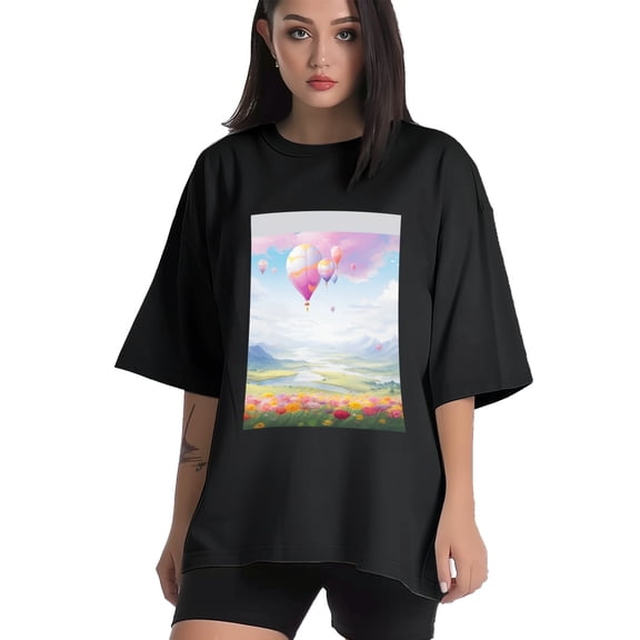 Plus Size Shirt for Women Black Tops for Women Short Sleeves Shirt for Women Balloon T Shirt Crewneck Shirt for Women XS