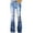 Blue, variant on DeHolifer Bell Bottom Jeans For Women, Womens Elastic Waist Stretch Buttons Printing Thin Stretch Skinny Pants Trousers Yellow XXXL