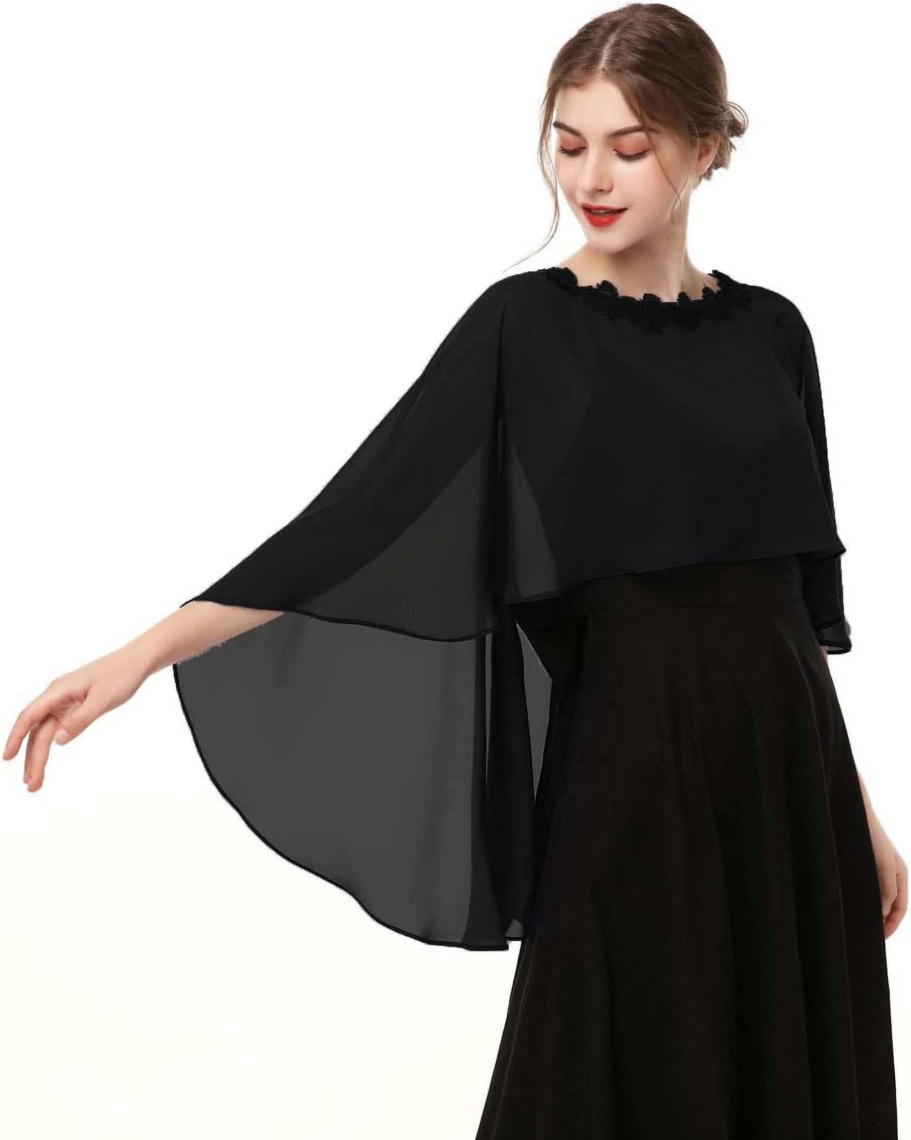 LAICAIW Capelets pour Femmes Cape en Chiffon Châles et