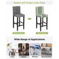 thumbnail image 3 of Dark Sage Green Bar Stool Covers Set of 2, Farmhouse Sage Green White Striped Stretch Washable Bar Chair Covers with Backs, Removable Pub Counter Height Chair Cover for Kitchen Dining Room Cafe, 3 of 7