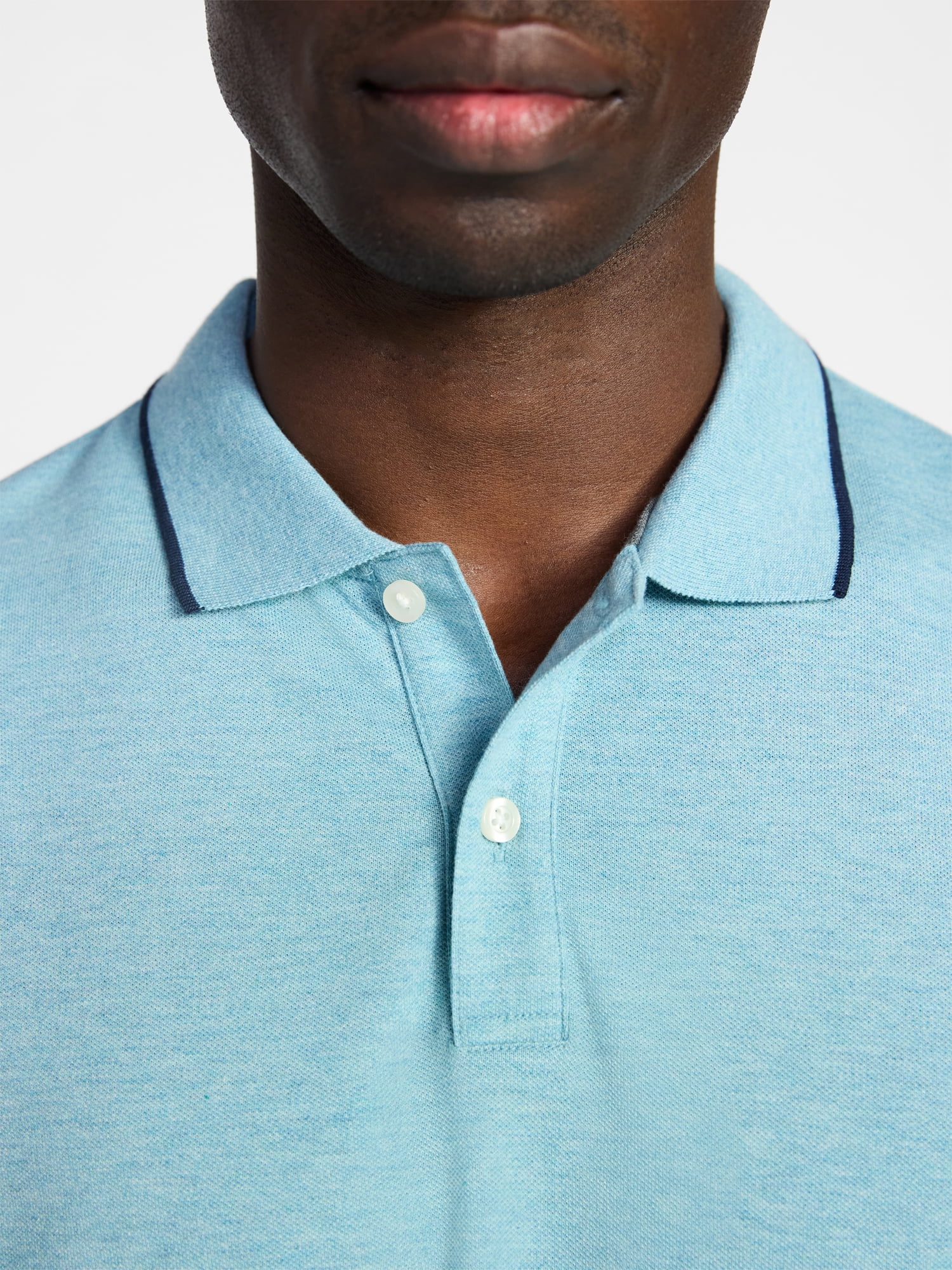 George Men's and Men's Big & Tall Tipped Pique Polo Shirt with Short Sleeves, Sizes XS-5XL, LT-3XLT