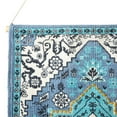 thumbnail image 4 of 26" X 45" Blue Aqua and Ivory Floral Cotton Macrame Hanging Tapestry Wall Decor, 4 of 8