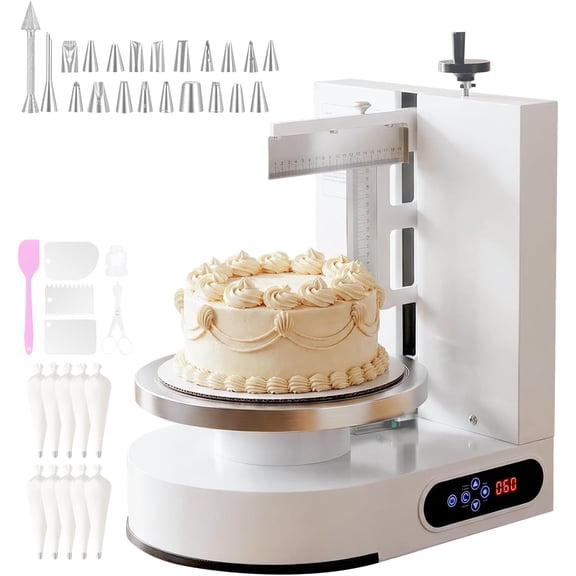 Vakiorn Electric Cake Turntable 13.7 Inch 200W Heavy Duty with Speed Control Reverse Function for Home Bakery