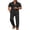 Black, variant on COOFANDY Men' Linen Sets 2 Piece Outfits Casual Short Sleeve Button Down Shirts and Pants Summer Beach Vacation Outfits