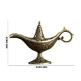 thumbnail image 3 of Vintage Incense Burner Ornament, Metal Arabian Lamp Shaped Aroma Holder with Intricate Relief Details, Decorative Fragrance Accessory for Living Room Tea Table Study and Relaxing Home Ambience, 3 of 9