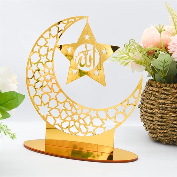 Ramadan Decorations Acrylic Mubarak Sign - Crescent Letter Table Mubarak Ramadan Decorations Sign Eid Decor Eid Mubarak Ornament Ramadan Mubarak Eid Ornaments, Centerpiece Eid Al Adha Decorations