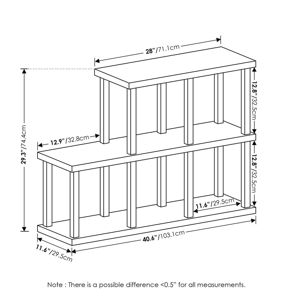 Furinno TURN-N-TUBE No Tools 5-Cube Decorative Display Shelf in Americano/Black