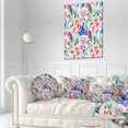thumbnail image 3 of Designart Colorful Flowers and Birds Watercolor - Flower Throw Pillow - 12x20, 3 of 5