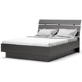 thumbnail image 1 of Allora Contemporary Wood Platform Queen Bed in Coffee, 1 of 8