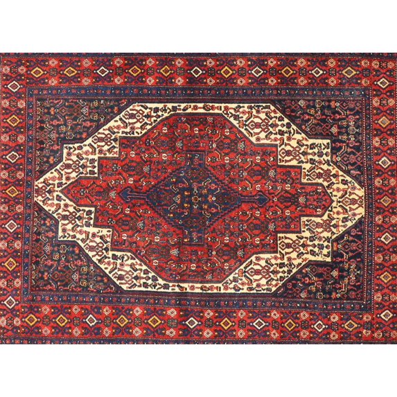 Ahgly Company Machine Washable Indoor Rectangle Traditional Dark Almond Brown Area Rugs, 7' x 9'