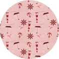 thumbnail image 1 of Ahgly Company Machine Washable Indoor Round Transitional Light Rose Pink Area Rugs, 5' Round, 1 of 7