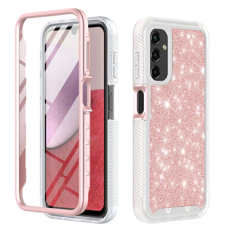 Harmoni Velkommen tricky TJS for Samsung Galaxy A14 5G Phone Case, with Built-in Screen Protector,  Full Body Protective Glitter Bling Design Heavy Duty Hybrid Cover for  Galaxy A14 5G (Rose Gold) - Walmart.com