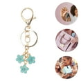 thumbnail image 3 of Unique Bargains 1 Pc Stylish Plum Flower Handbag Charm Bag Accessories 3.9″ Blue, 3 of 5