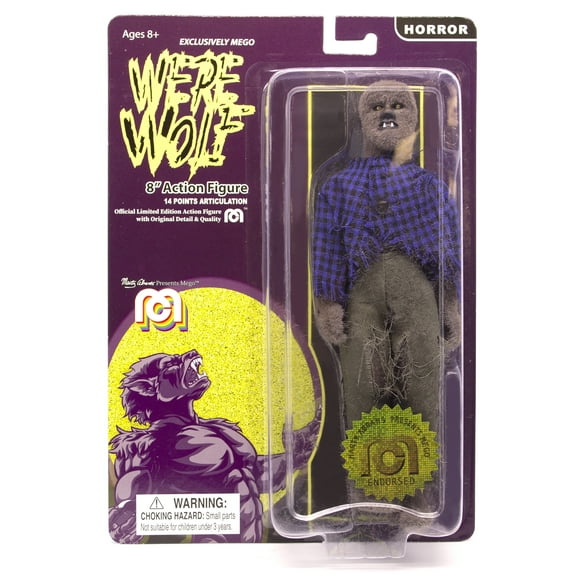 Mego Action Figure, 8” New Mego Werewolf - Full Body Flock (Limited Edition Collector’s Item)