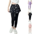 thumbnail image 4 of Odeerbi 3-8 Years Toddler Girls Leggings with Skirt Tutu Pants Sports Skirt Pants Casual Comfortable Leggings, 4 of 4