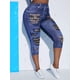 thumbnail image 3 of Talla grande 3D Skull Jean PRINT CULTPED JEGGINGS Rosegal Leggings de talla grande, 3 of 5