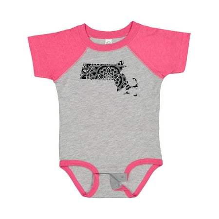 

Inktastic Massachusetts Silhouette Mandala Boys or Girls Baby Bodysuit