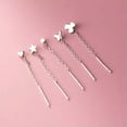 thumbnail image 5 of K-KED 925 Sterling Solid Silver Pull Through Threader Thru Earrings Studs-Star, 5 of 9