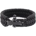 thumbnail image 1 of Pulsera de supervivencia YONGSHENG 550 libras cadena para la muñeca con ajuste ligero de 3 tamaños grillete negro de acero inoxidable, 1 of 5