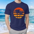 thumbnail image 2 of Mens T-Shirts Short Sleeve Crewneck Knit Texture Shirt Fashion Casual Stretch Tee Shirts Navy,L, 2 of 5