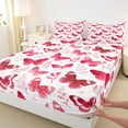 thumbnail image 3 of Feelyou Red Butterlfy Twin Sheet Sets, Princess Fairy Elf Bedding, 3-Piece, 3 of 7