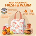 thumbnail image 5 of Pioneer Flower Floral Print Pattern Insulated Lunch Bag for Women & Adults,Large Portable Soft Cooler Lunch Bag,Thermal Food Storage Tote with Pearl Cotton,8.66L,8.75x5.75x9.5 Inch, 5 of 6