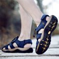 thumbnail image 4 of Men's Leather Outdoor Hiking Beach Sandals Closed Toe Fisherman Sandal For Men, 4 of 9