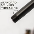 thumbnail image 2 of JS Shower Arm and Flange, 8-In. Stainless Steel Shower Head Extension Arm, Black Finish, 2 of 9