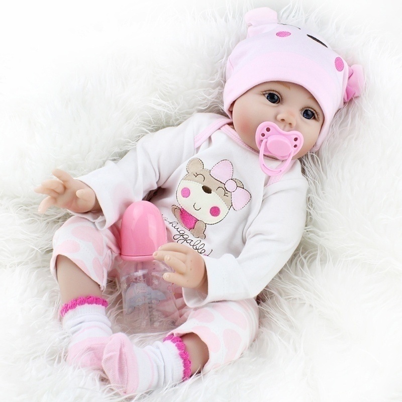 Handmade Lifelike Baby Girl Doll Newborn with Eyes Kids Birthday Gift Emulated
