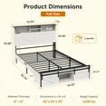 thumbnail image 4 of Wood Full Bed Frame with Headboard & Storage Shelf, Holaki Farmhouse Full Size Platform Bed Frame with Charging Station & LED Lights, No Box Spring Needed, Easy Assembly, White, 4 of 10