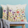 thumbnail image 2 of Spring Pillow Covers 16x16 Inch Set of 2, Colorful Wild Flower Leaves Plant Throw Pillows Case,Seasonal Floral Outdoor Decorative Farmhouse Decor Cushion Covers for Home Sofa Bed Couch, 2 of 6