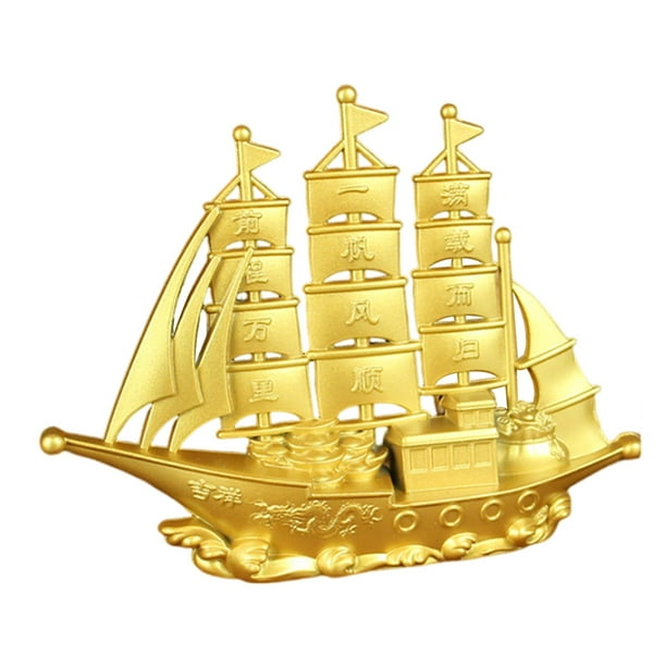 Adorno de decoración de barco de vela, obra de arte, regalo de inauguración de la casa moderno, artesanía, decoración Feng Shui, modelo de barco de 10cm x 78cm