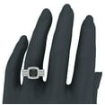 thumbnail image 2 of 14K White Gold Wedding Ring Set for Women Cushion Cut Black Diamond Halo Ring 3.85 Carat, 2 of 5