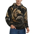 thumbnail image 2 of Naloa Vintage Metal Dragon Men's Casual Hooded Collar Drawstring Hoodies Pullover Sweatshirts Casual Long Sleeve Shirts-4X-Large, 2 of 7