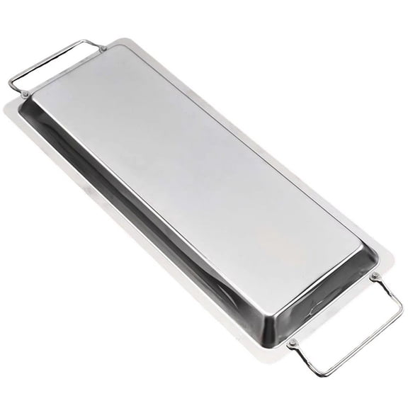 Yvsxxv Stainless Steel Griddle Plate Rectangle Griddle Plancha with Handles for Most BBQ Gas Grills and Charcoal Grills
