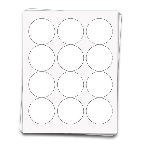 120 Circle Canning Jar Labels, 2.5 Inches Round, Recycled Matte White