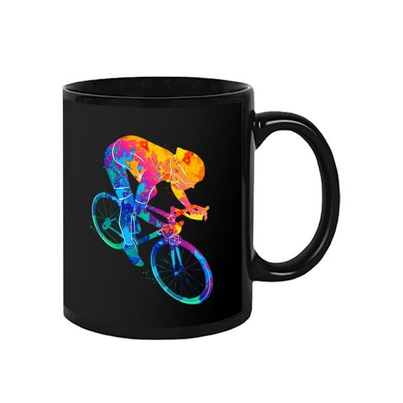 Colorful Cyclist Silhouette Mug Unisex's -Image by Shutterstock