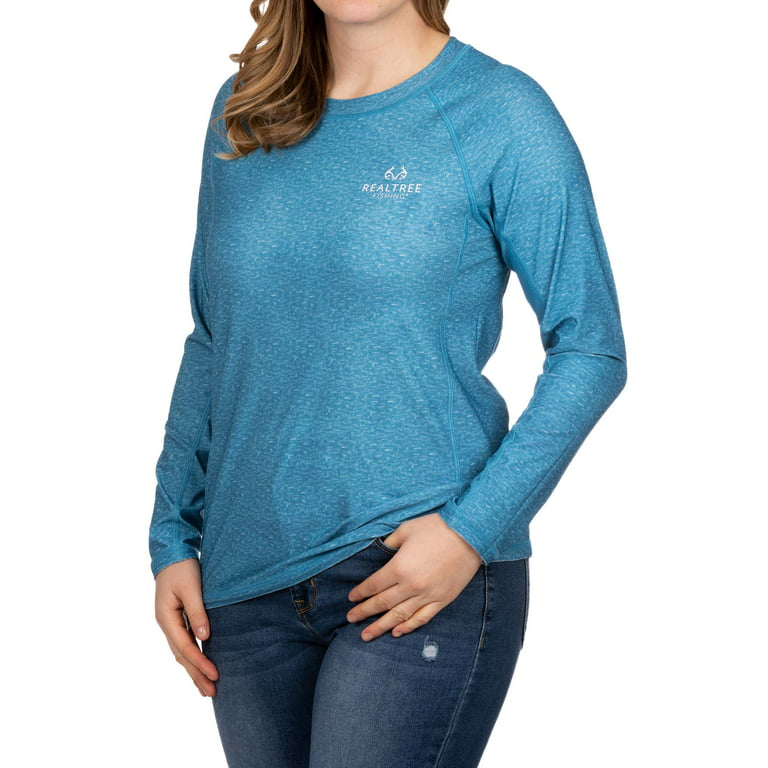 Realtree Aspect Sky Women's Long Sleeve Reversible Performance Fishing Tee  Shirt 