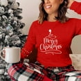 thumbnail image 7 of Christmas Tree Shirt Women Christmas Embroidered Trees Long Sleeve Shirts Gift Xmas Graphic Tee Tops, 7 of 7