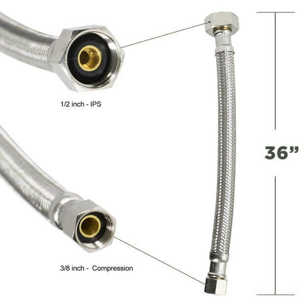 G1/2 Tuyau flexible flexible d'eau de plomberie en acier inoxydable avec la  clé