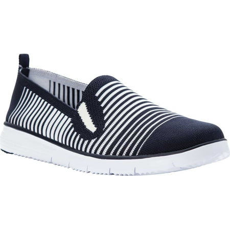 

Women s Propet Travel Fit Slip On Sneaker Navy/White Knit Mesh 11 2A