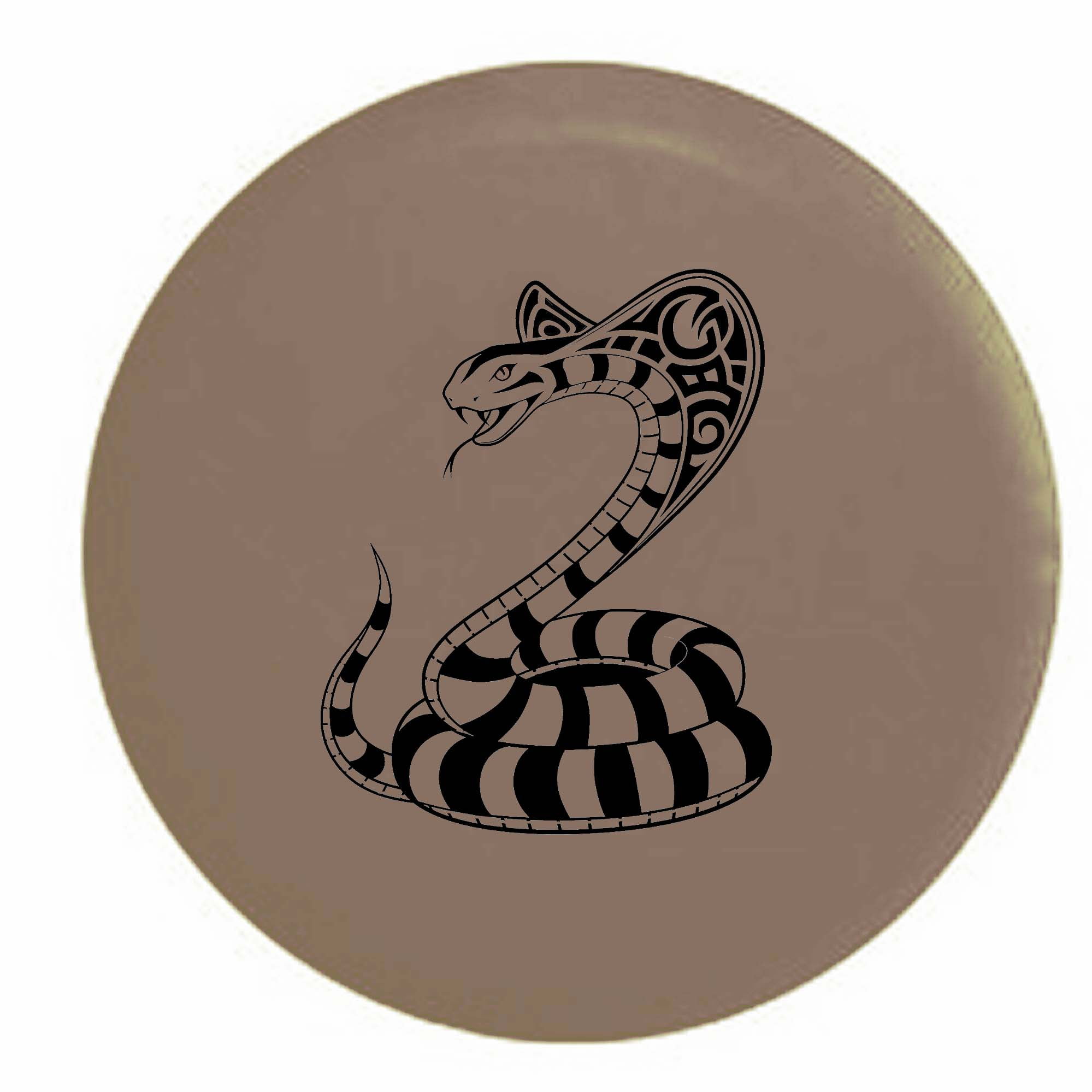 King Cobra Snake Attack Trailer Spare Tire Cover Vinyl TanBlackInk 29