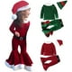 thumbnail image 5 of Conjunto de ropa de Navidad para niños, disfraz de Papá Noel de Navidad de terciopelo con parte inferior de campana de manga larga, conjunto de trajes de 4 Uds para regalo de bebé de 2 a 5 años, 5 of 8