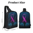 thumbnail image 3 of Rocae Two Human Hands are Holds Ribbon Awareness for Lightweight Chest Bag Dual Pocket, Waterproof Crossbody Sling Bag for Men and Women, 3 of 8