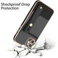 thumbnail image 4 of Case for iPhone 11 6.1 Inch, Soft Silicone TPU Slim Case Electroplated Case Shockproof Phone Case with Wristband Kickstand Phone Loop Finger Holder Strap-Black, 4 of 13
