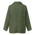 thumbnail image 5 of Womens 100% Cotton Linen Tunic Long Sleeve V Neck Gauze Shirt Casual Work Lounge Blouse Tops Army Green L, 5 of 6