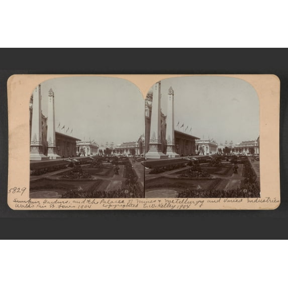 Print: Sunken Gardens And The Palace Of Mines And Metallurgy And Varied